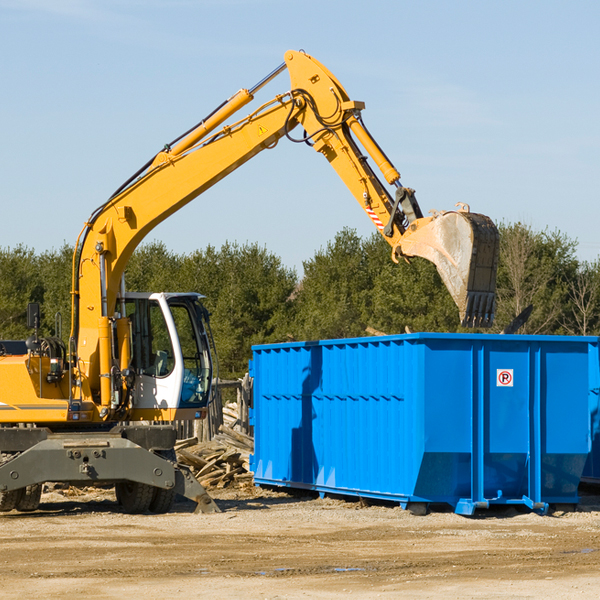 what are the rental fees for a residential dumpster in East Hope